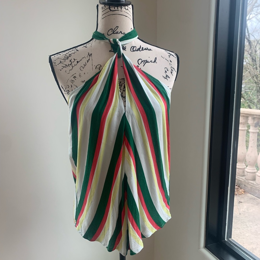 Line & Dot halter top